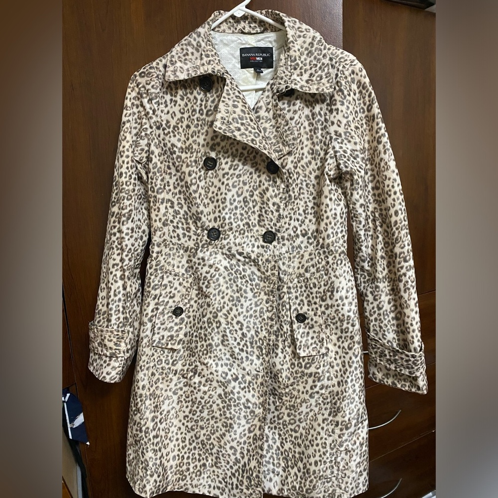 Banana republic leopard print peacoat small